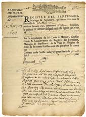 Registre de baptêmes d'Echarcon (1693)
